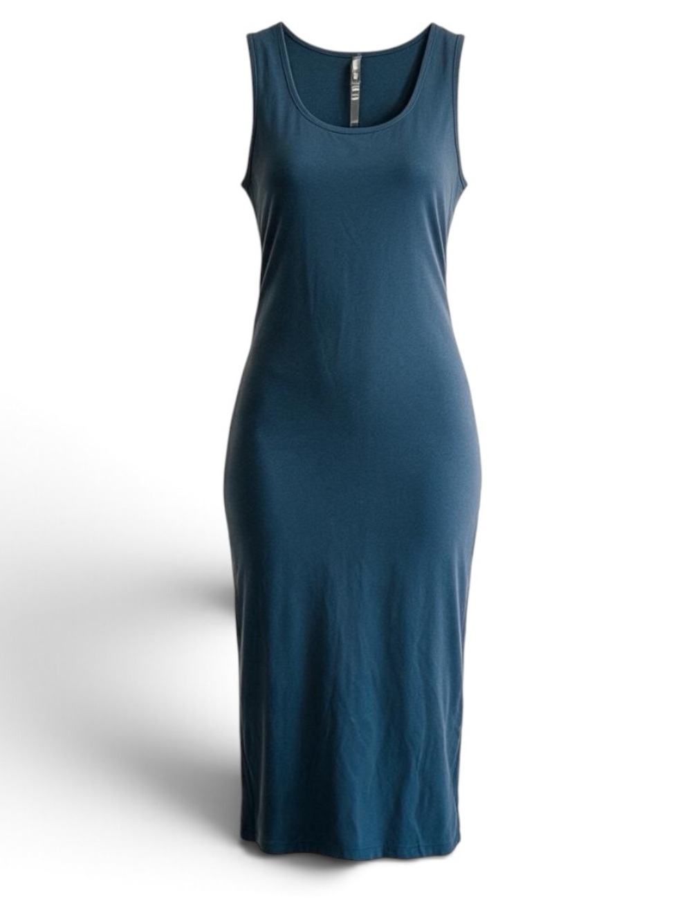 Vuori Halo Essential Dress form-fitting tank midi blue dress Size XL 14-16